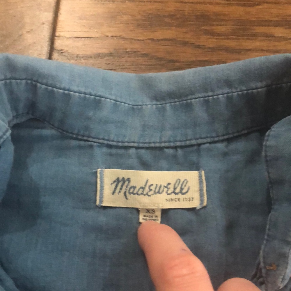 Madewell Blue Button Down Shirt - Picture 5 of 7